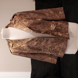 Vintage Women's Joan Rivers Size L Gold Metallic Dress Jacket